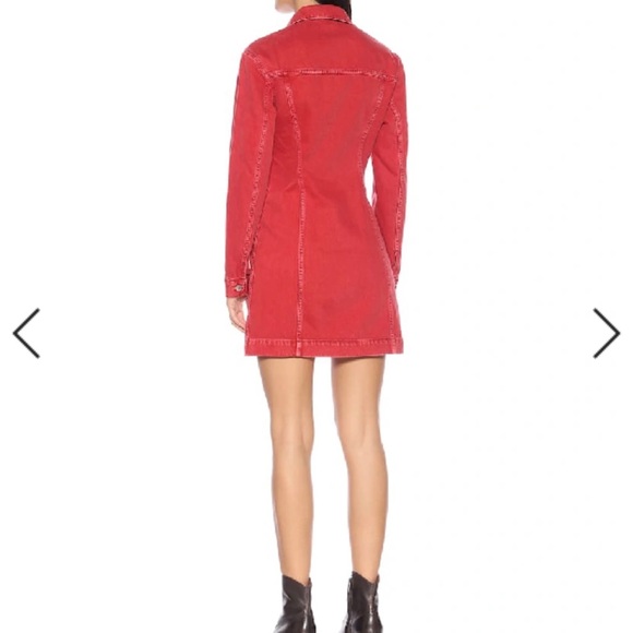Helmut Lang Femme Trucker Denim Mini
Shirt Dress In Oxidized Red size S - Picture 6 of 6